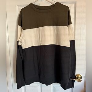 Original Use Green, White and Navy Colorblock Sweatshirt